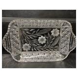 ANTIQUE ABP CUT GLASS LOW BOWL TRAY