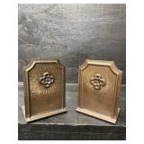 ANTIQUE SIGNED ARTS AND CRAFTS ROYCROFT BOOKENDS.