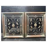 2 METAL FRAMED WALL DECORATIONS