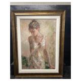 LARGE MODERN OIL ON CANVAS OF LADY