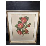 LARGE RED FLOWER PRINT SIGNED