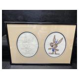 NESTLE QUICK RABBIT PRODUCTION ART CELL FRAMED