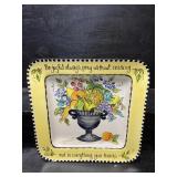 LARGE HAND PAINTED MUSTARD SEED PLATTER