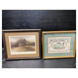 PRINT AND NEEDLE WORK PICTURE IN FRAME