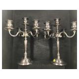 PR OF SILVER PLATE CANDELABRAS