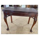 MAHOGANY CHIPPENDALE FLIP TOP GAME TABLE