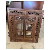 MAHOGANY CARVED WINDOW MIRROR