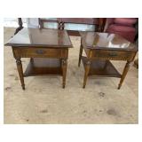 PR OF CHERRY 1 DRAWER TABLES