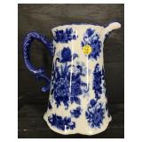 BLUE AND WHITE TALL PITCHER