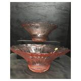 PR OF PINK MAYFAIR DEPRESSION GLASS DEEP FRUIT