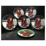 6 ROYAL NORFOLK 8 IN CHRISTMAS PLATES