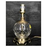 CUT CRYSTAL AND BRASS TABLE LAMP