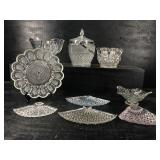 9 PC CLEAR GLASS LOT