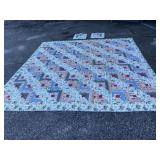 LOG CABIN PATTERN SPREAD WITH 2 PILLOW SHAMS