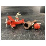 BUGS BUNNY CAST PLANE AND WOOD TOY