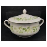 TWO HANDLE FLORAL CHAMBER POT