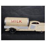 METAL AND WOOD ANTIQUE TOY MILK TRUCK