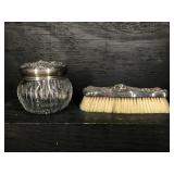 ANTIQUE STERLING LID DRESSER JAR/STERLING HANDLE