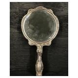 ANTIQUE SILVER PLATE VICTORIAN HAND HELD MIRROR