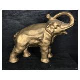 GOLD PAINTED CAST ELEPHANT DOOR STOP