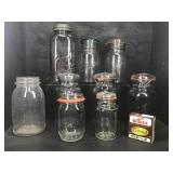 10 PC BALL, PRESTON, & MASON CANNING JAR LOT