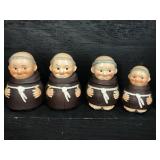 3 GOEBEL FRIAR TUCK TRINKET HOLDERS & 1 BANK