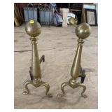 PR OF BRASS ANDIRONS