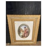 EARLY FRAMED OVAL PRINT