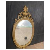 OVAL ORNATE PLASTIC MIRROR