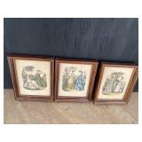 3 MINIATURE FASHION PRINTS