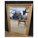 LARGE BEVELED GOLD MIRROR