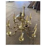 12 ARM BRASS HANGING CHANDELIER