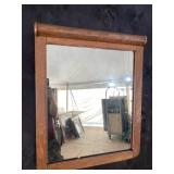 OAK SCROLLED TOP HANGING MIRROR