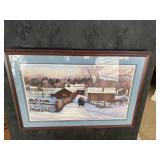 QUALITY TRIPLE MATTED WINTER SCENE PRINT