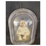 EARLY BUBBLE GLASS CHILD PORTRAIT