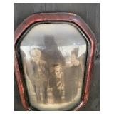 EARLY BUBBLE GLASS FAMILY PORTRAIT