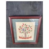 FRAMED TREE NEEDLEWORK