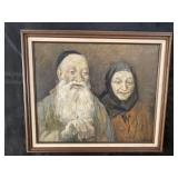 OIL ON CANVAS PORTRAIT OF RUSSIAN COUPLE