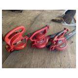 TWO ELECTRIC CRAFTSMAN BLOWERS AND ONE TORO BLOWER