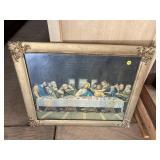 ORNATE FRAMED LAST SUPPER PRINT