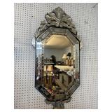 LARGE VENETIAN MIRROR; ETCHED AND BEVELED NEW