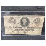 1863 RICHMOND CONFEDERATE 50 CENT NOTE