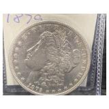1879 P AU MORGAN SILVER DOLLAR