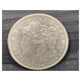 1921 D AU MORGAN SILVER DOLLAR