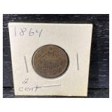 1864 COPPER 2 CENT CIVIL WAR COIN