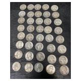 BAG LOT OF 40 SILVER QUARTERS
