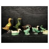 LOT OF 9 MINIATURE PORCELAIN DUCKS