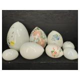 LOT OF 8 HAND BLOWN ANTIQUE EASTER EGGS