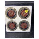 HEAVY BRASS US SENATE COASTER SET