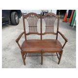 SOLID CHERRY SPINDLE BACK SETTEE